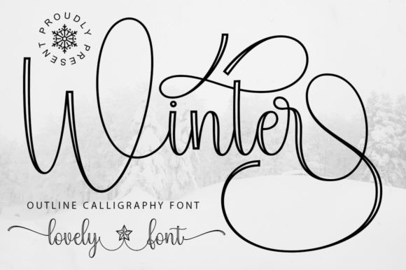 Winter Outline: A Handwritten Script Font for Elegant Editorial Design